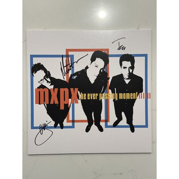 MXPX - The Ever Passing Moment SIGNED Vinyl Autographed LP HEAVY SPLATTER Yellow - Picture 1 of 10